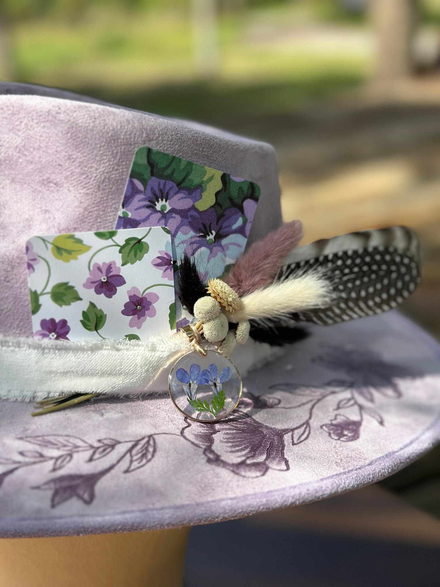 Hat #35 - Purple Flowers