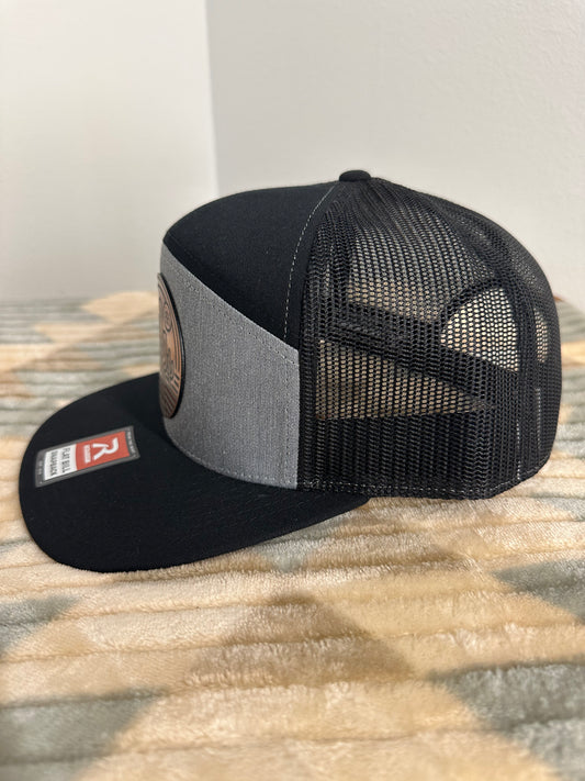 Blazin Halos Gray Richardson 7 Panel Trucker Hat with Copper Cactus Acrylic Patch