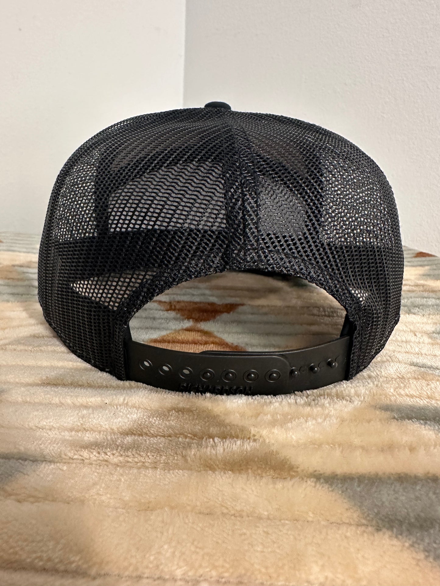 Blazin Halos Orange, Black and Gray Richardson 7 Panel Trucker Hat with Copper Cactus Acrylic Patch