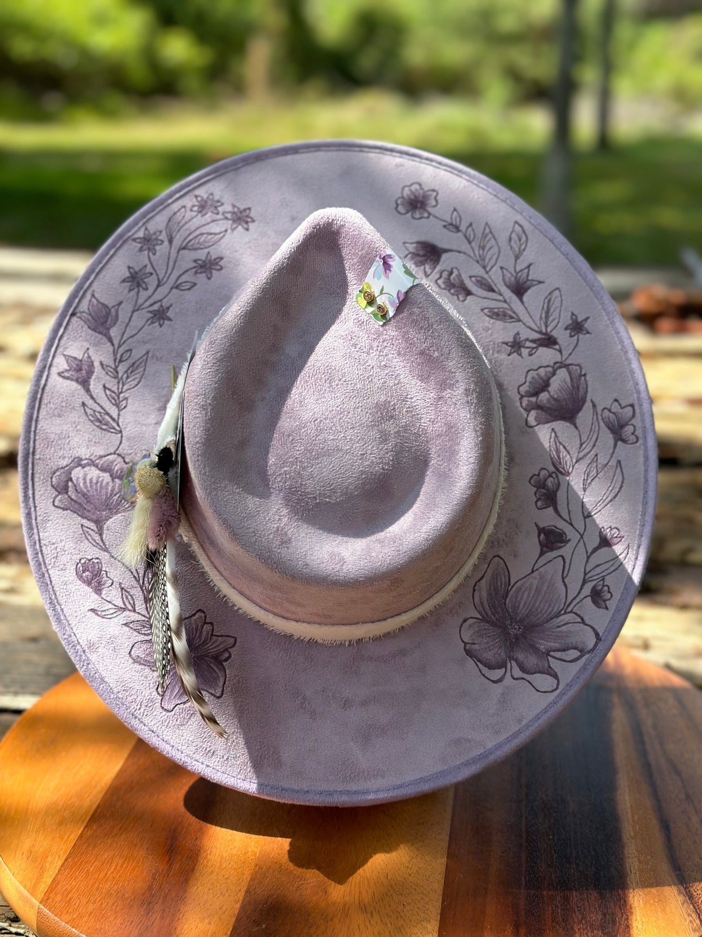 Hat #35 - Purple Flowers