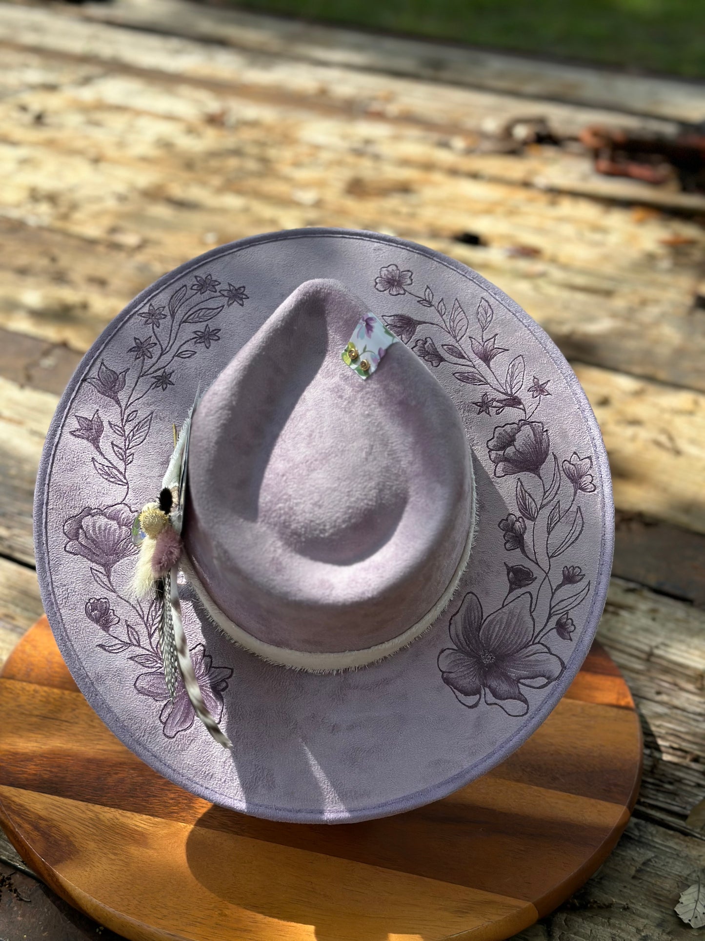 Hat #35 - Purple Flowers