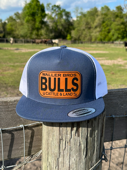 Waller Brothers Cattle & Land BULLS Yupoong 5 Panel Flat Brim Trucker Hat