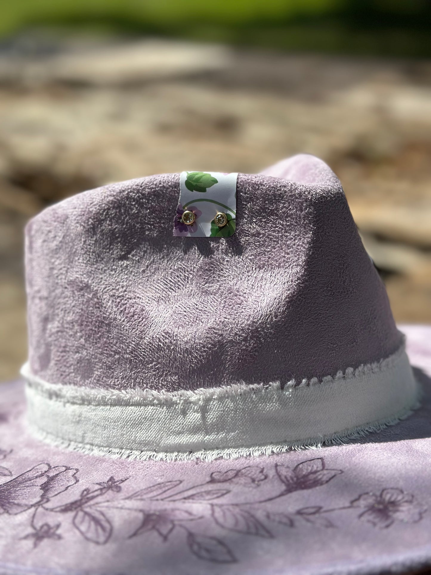 Hat #35 - Purple Flowers