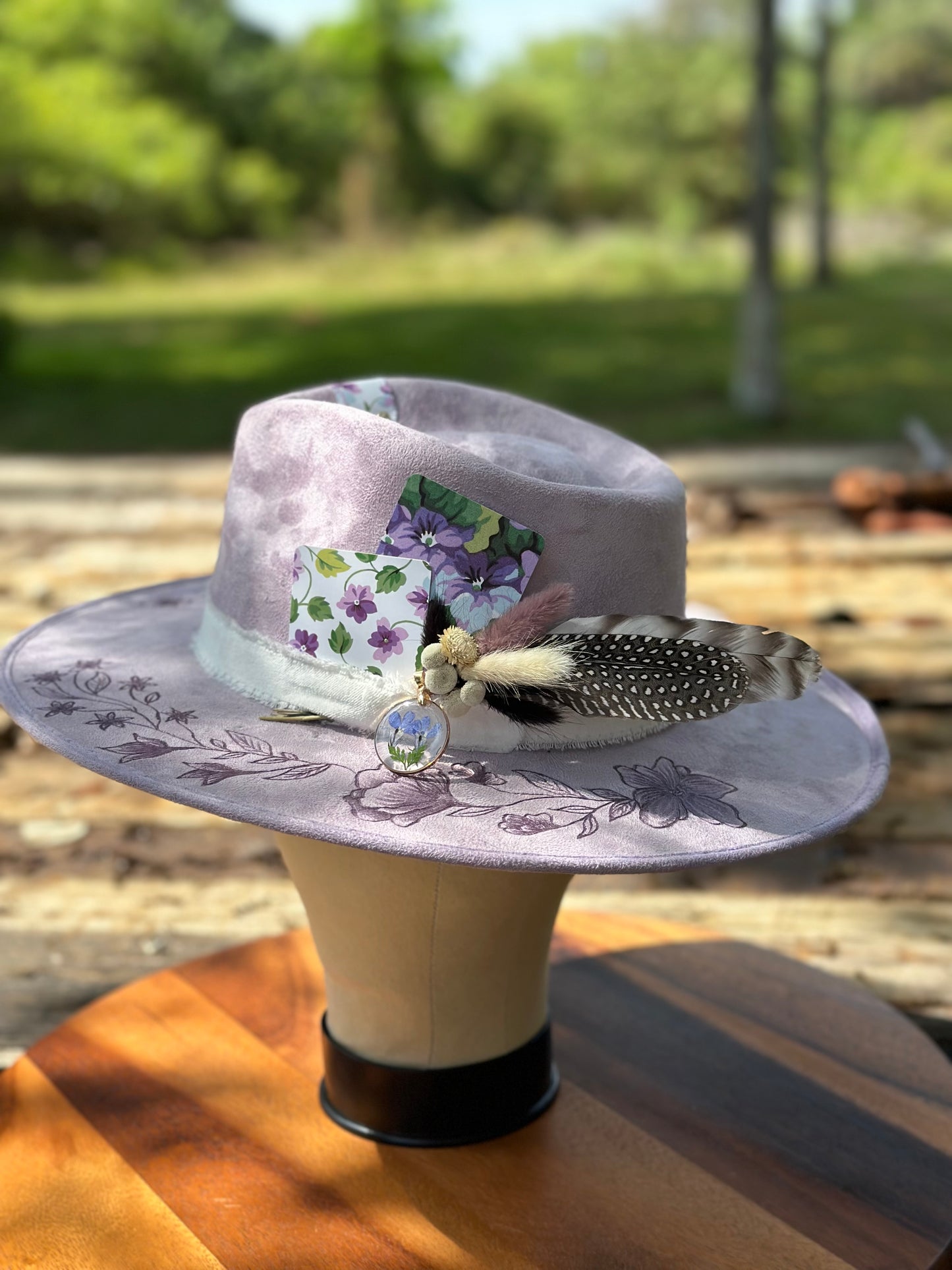 Hat #35 - Purple Flowers