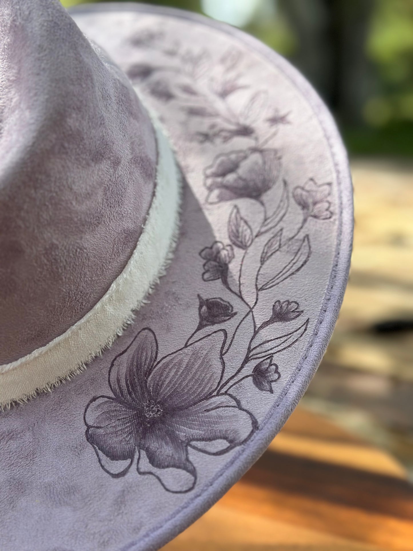 Hat #35 - Purple Flowers