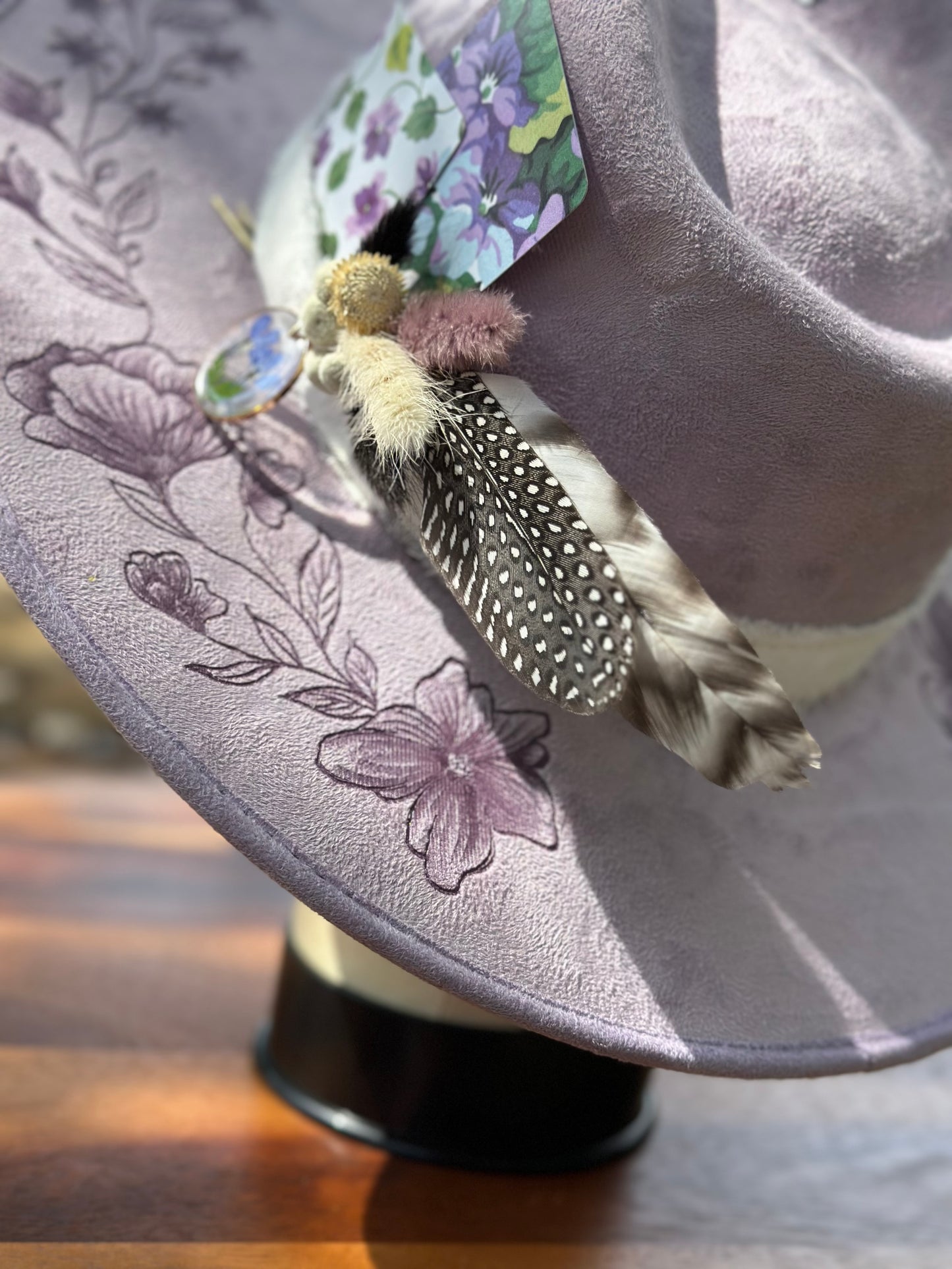 Hat #35 - Purple Flowers