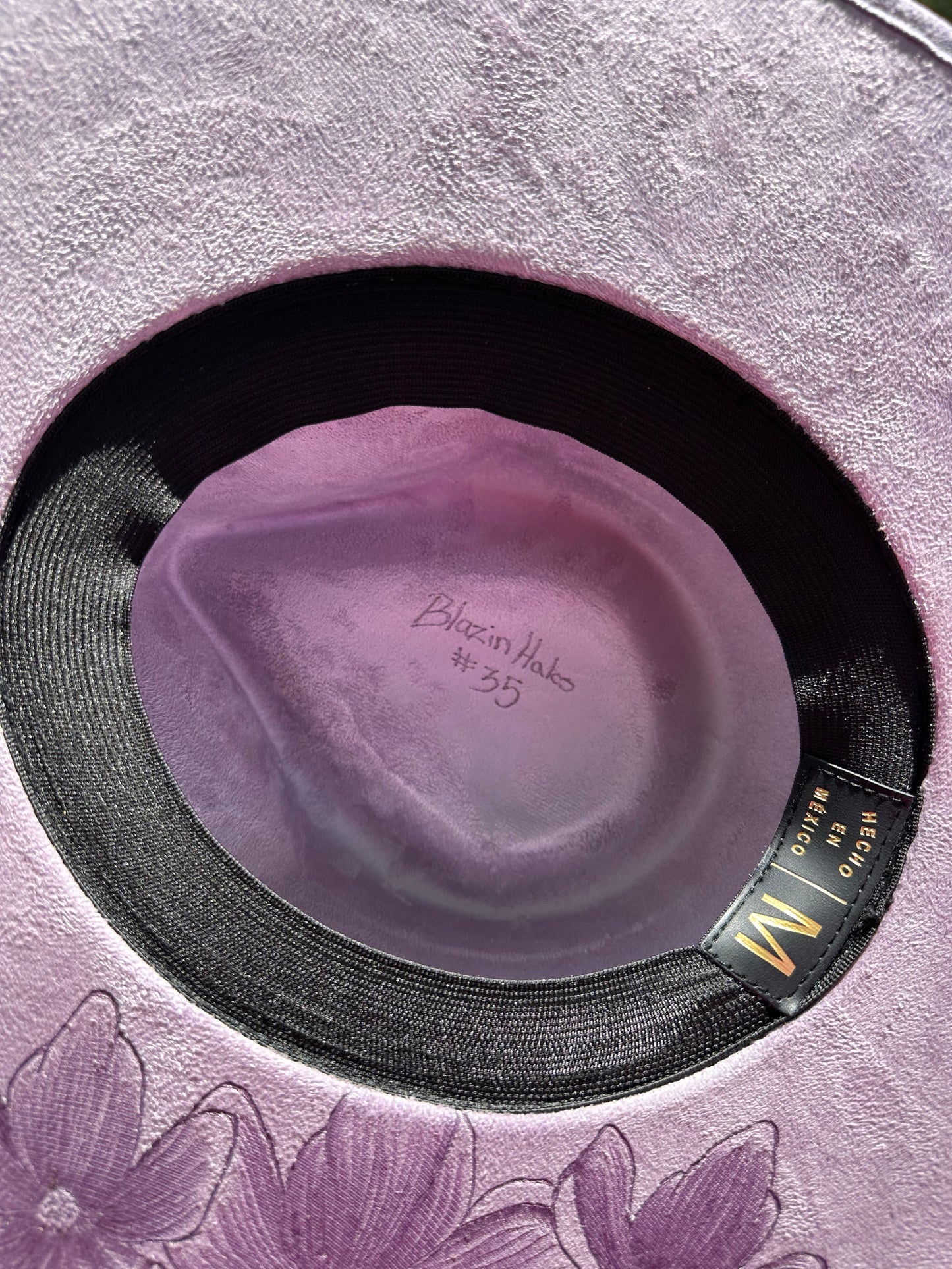 Hat #35 - Purple Flowers