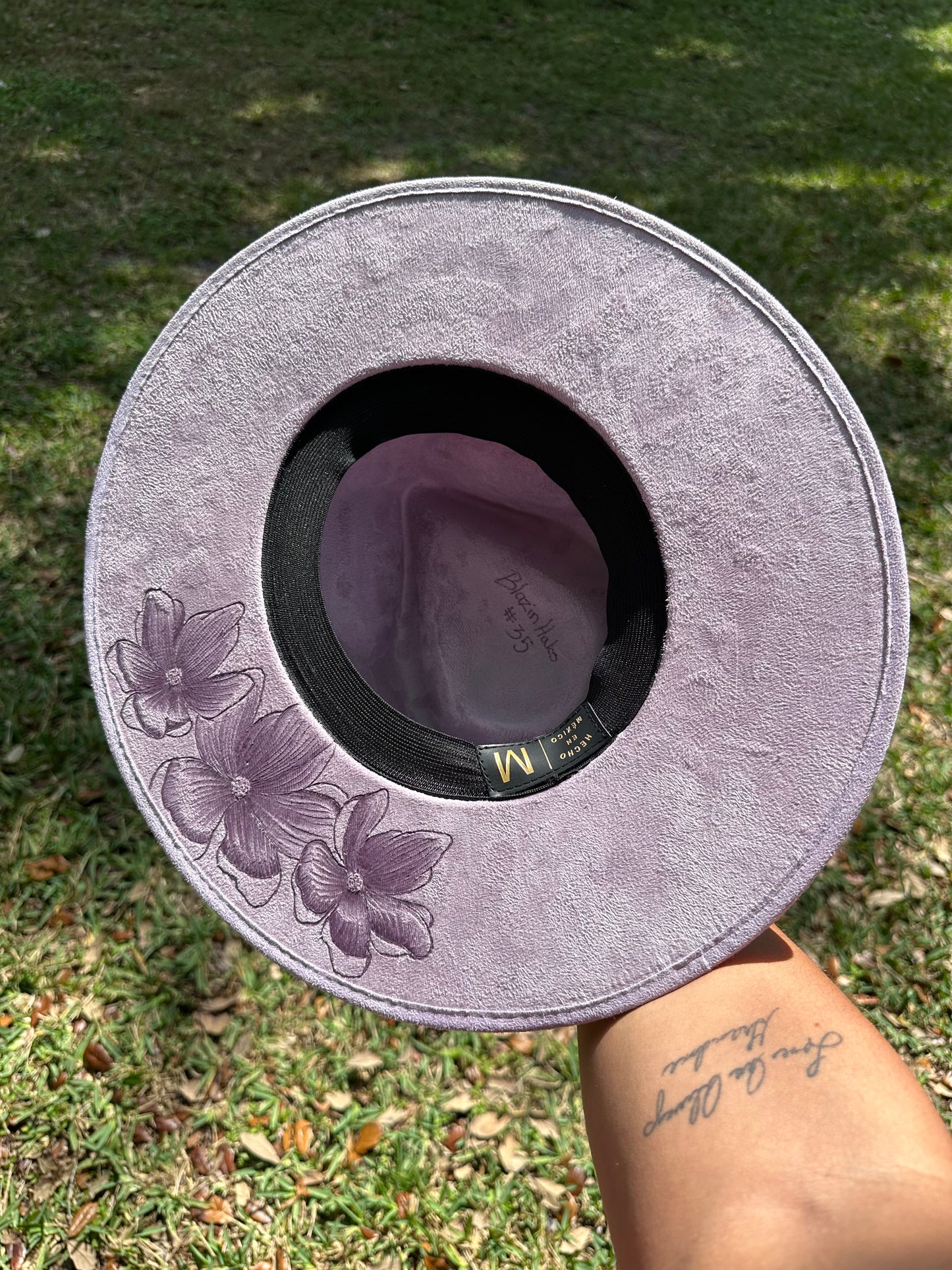 Hat #35 - Purple Flowers