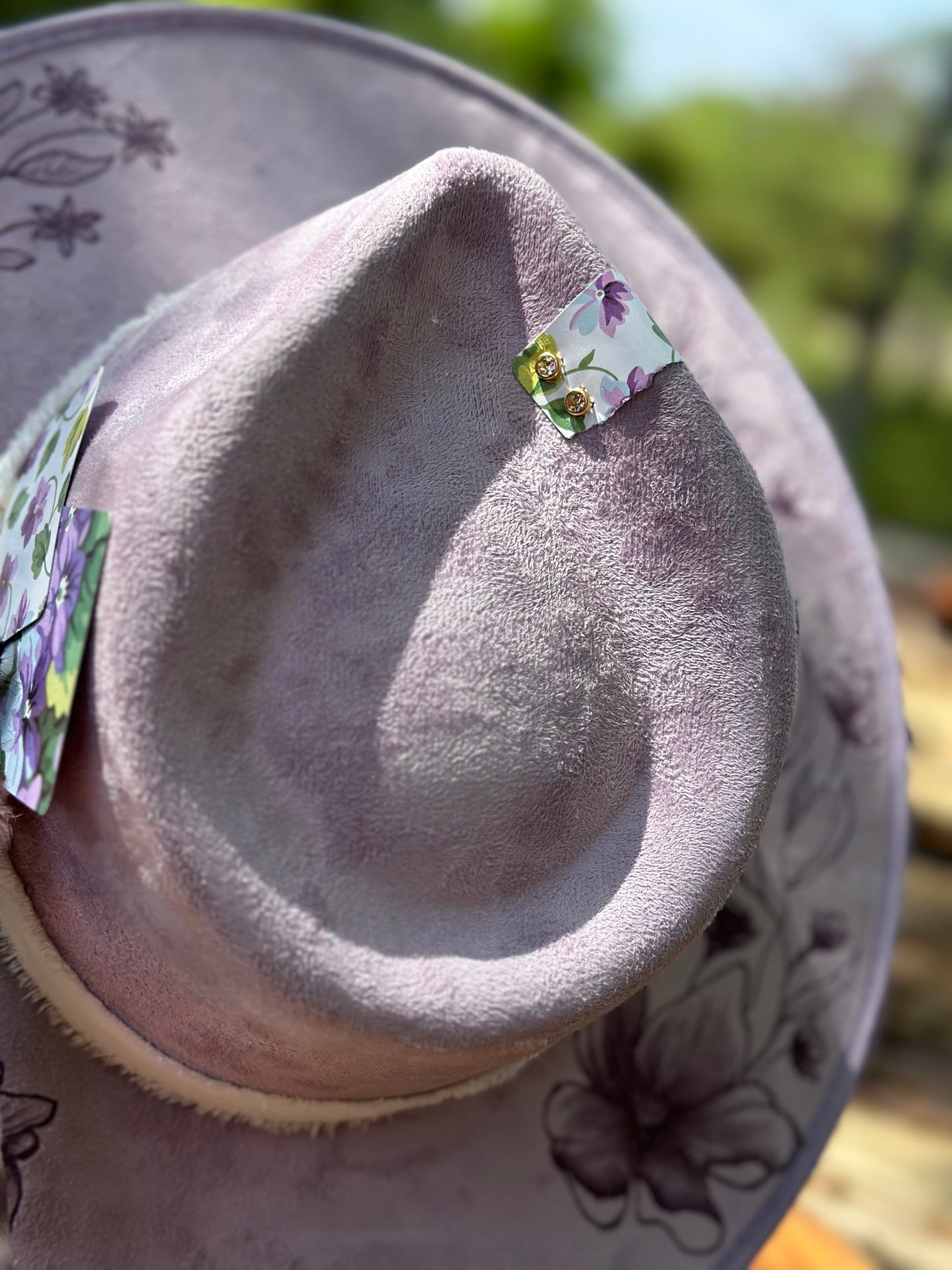 Hat #35 - Purple Flowers
