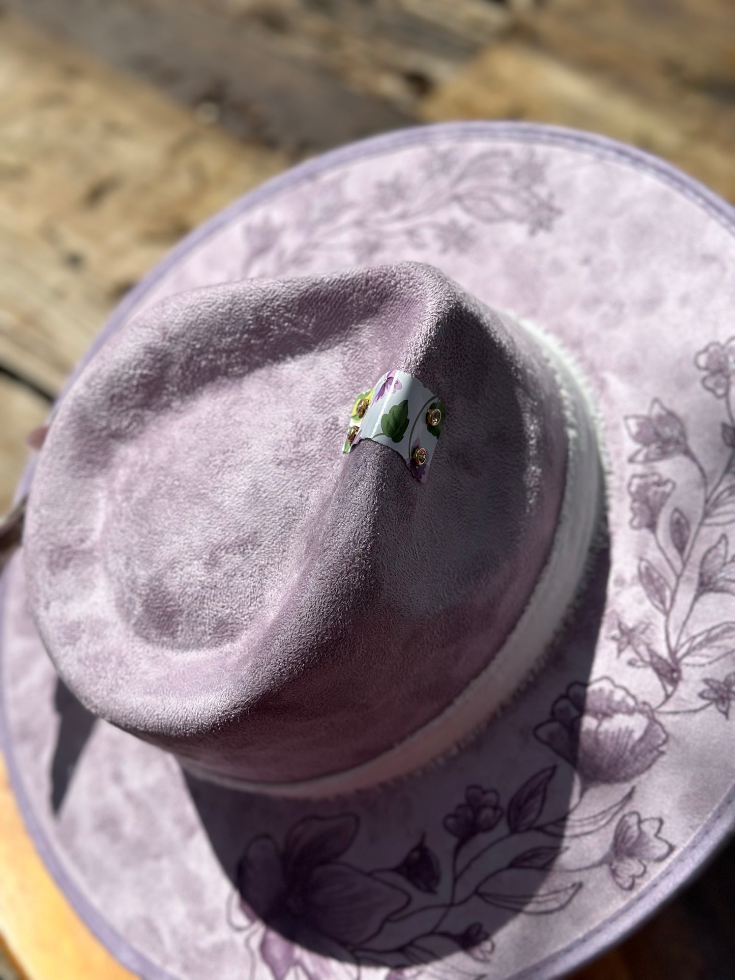 Hat #35 - Purple Flowers
