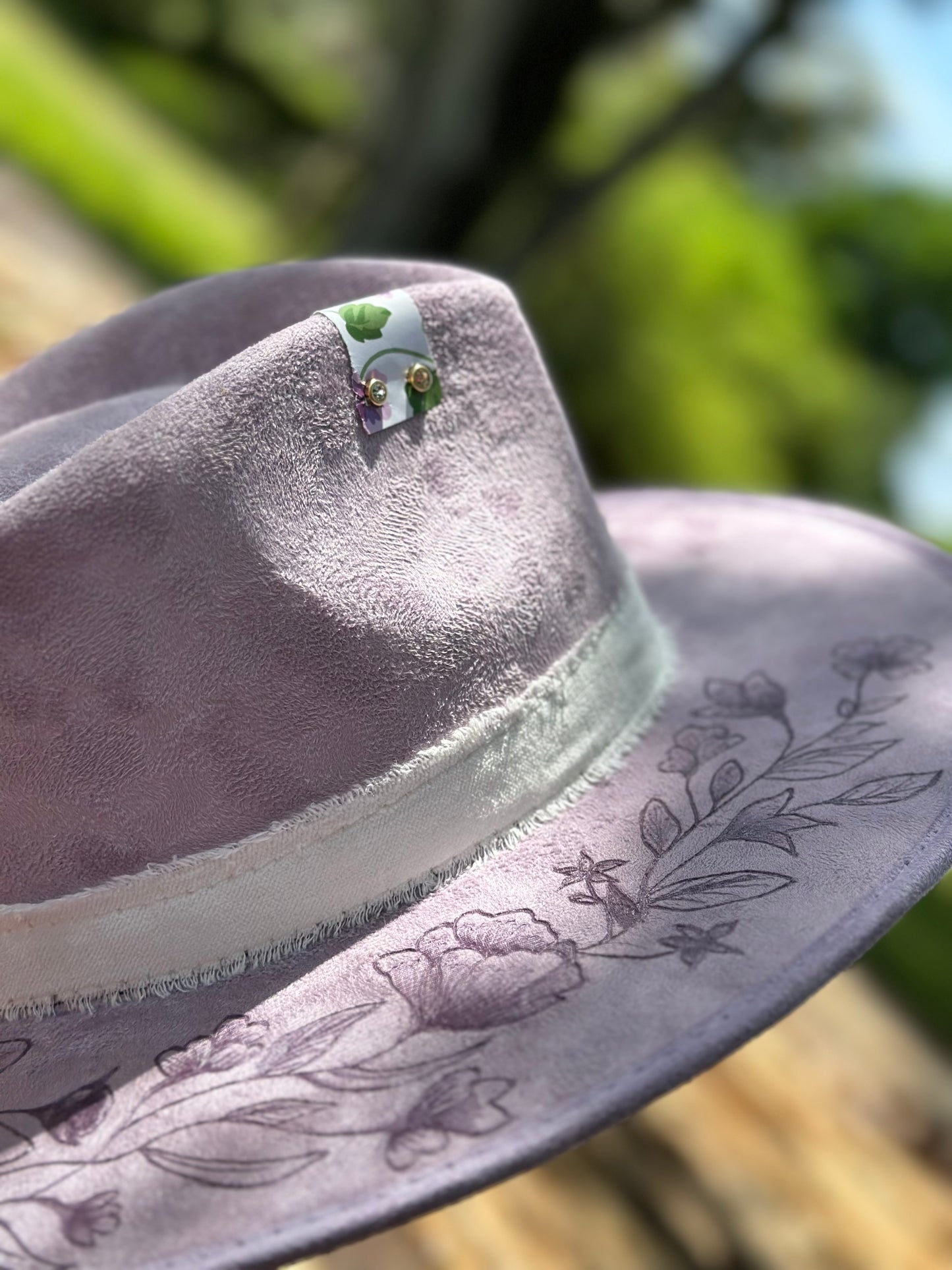 Hat #35 - Purple Flowers