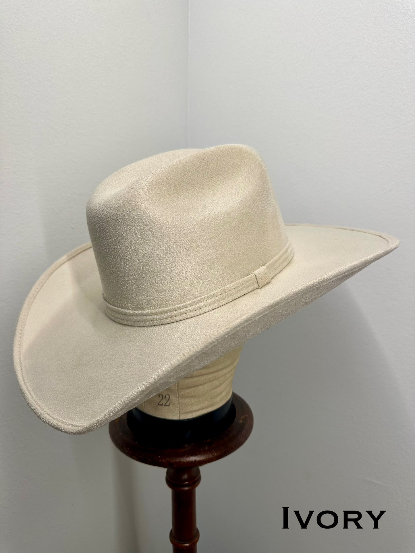Vegan Suede Western Classic Hat