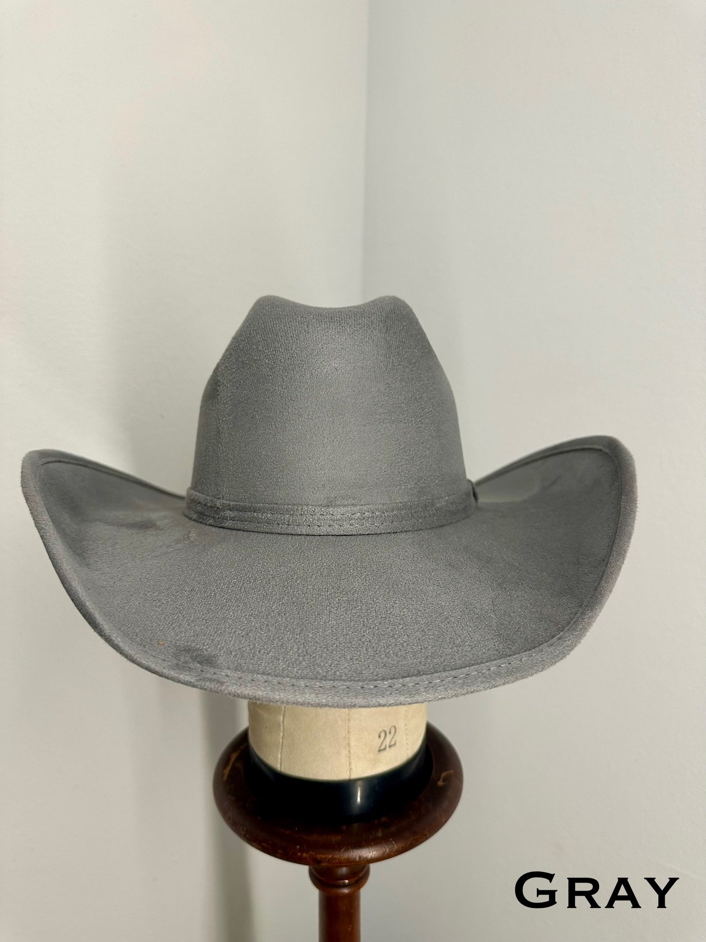 Vegan Suede Western Classic Hat