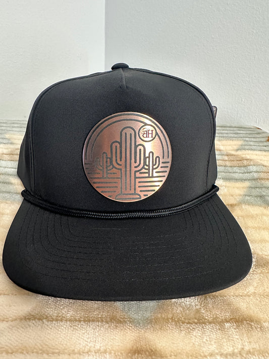 Blazin Halos Flat Brim Rope Hybrid with Copper Cactus Acrylic Patch
