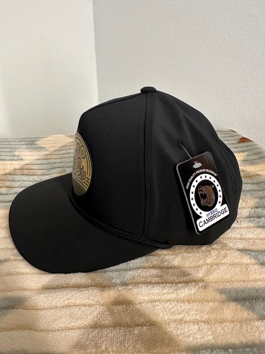 Blazin Halos Flat Brim Rope Hybrid with Gold Cactus Acrylic Patch