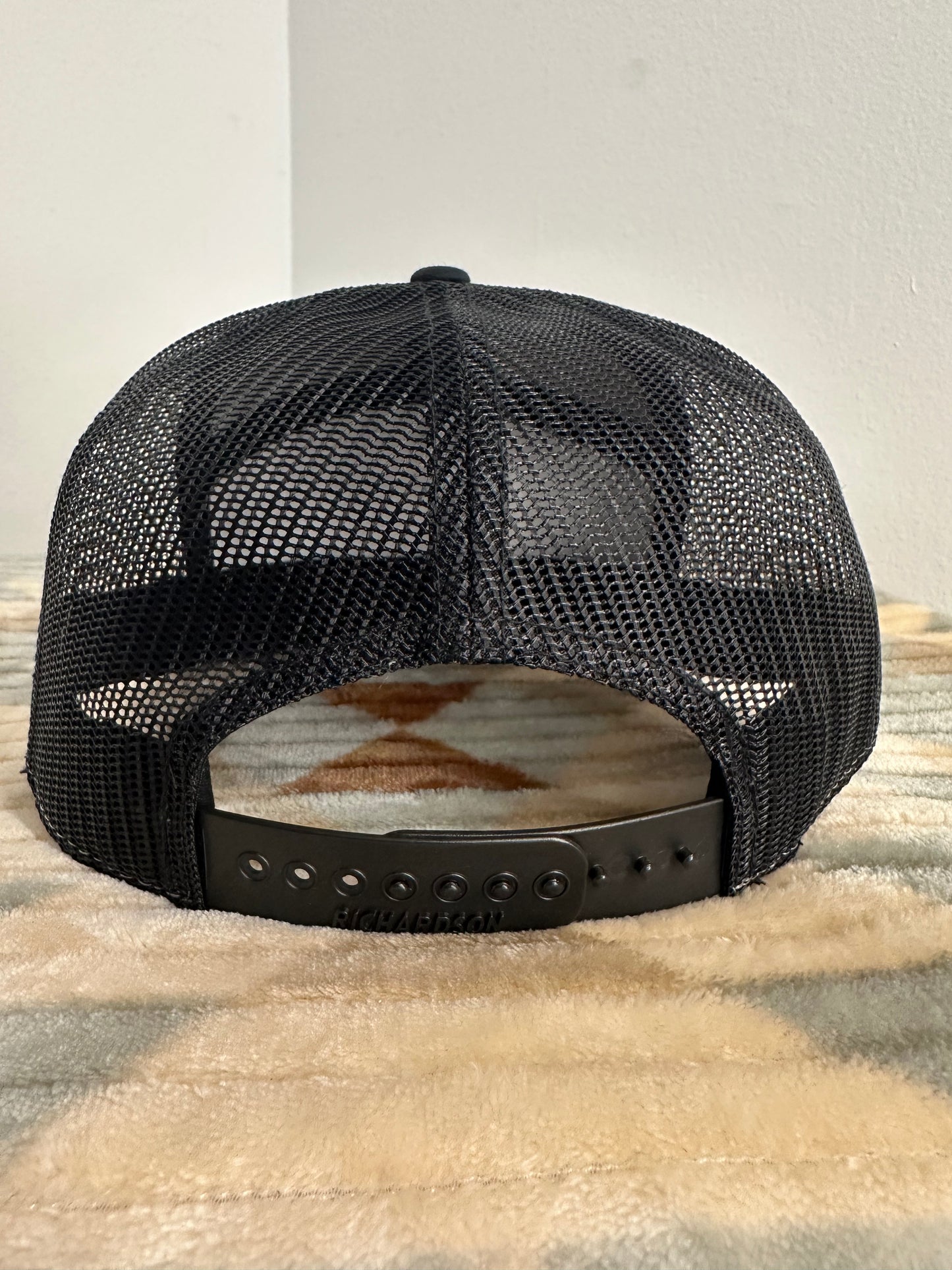 Blazin Halos Gray Richardson 7 Panel Trucker Hat with Gold Cactus Acrylic Patch
