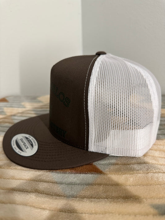 Blazin Halos Ranch Brand Series 5 Panel Flat Brim Tucker Hat - Brown on Brown