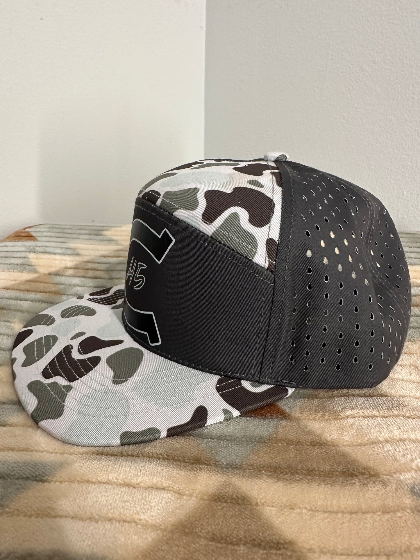 Colt 45 White and Gray Duck Camo Laser Perforated Mesh