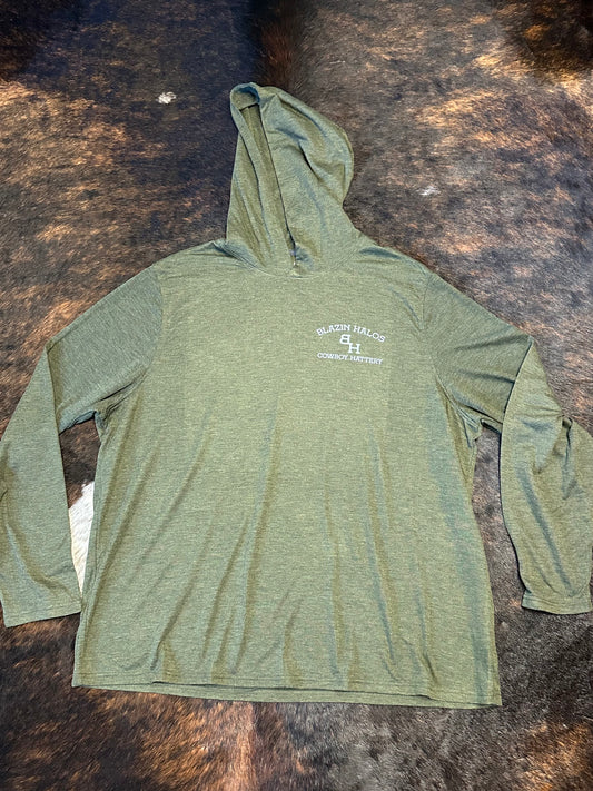 Blazin Halos Ranch Brand Light Weight Hooded Long Sleeve