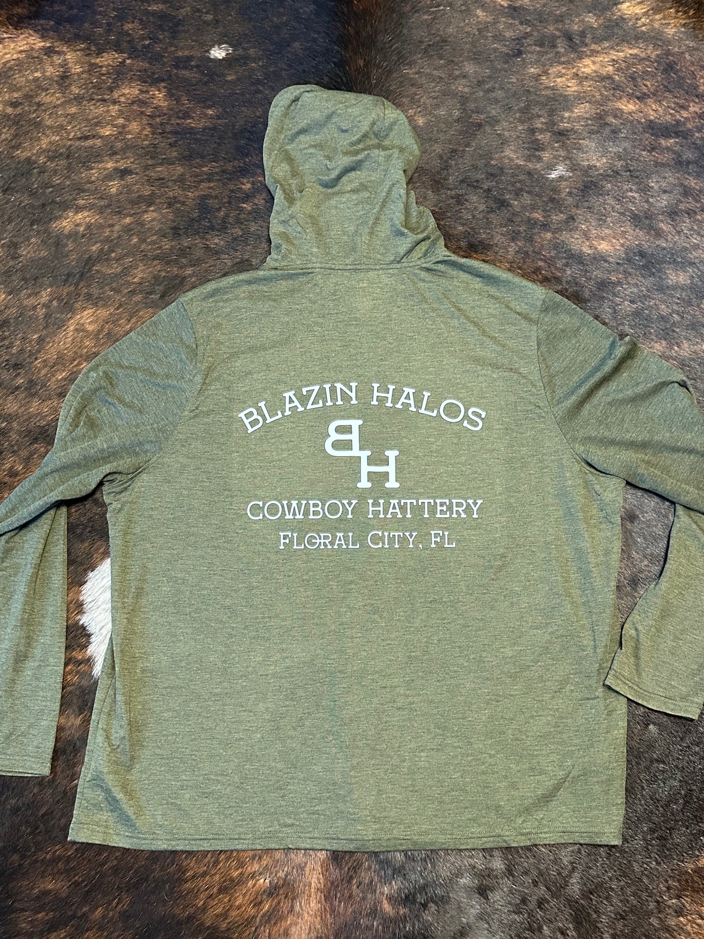 Blazin Halos Ranch Brand Light Weight Hooded Long Sleeve